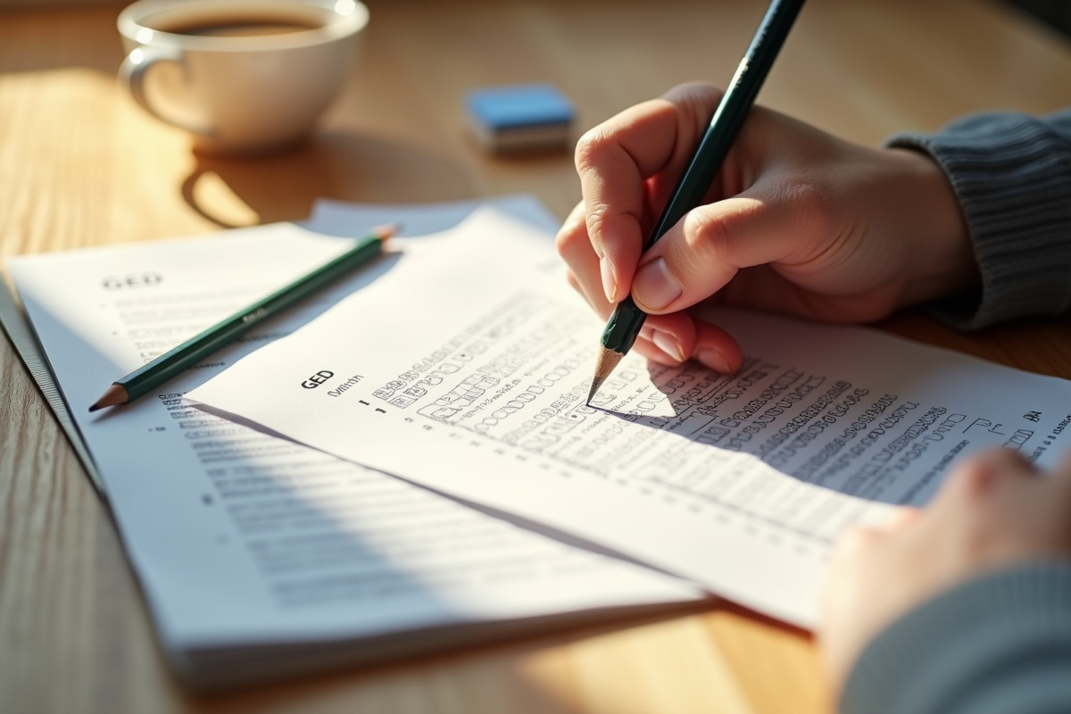 Main remplissant une feuille d